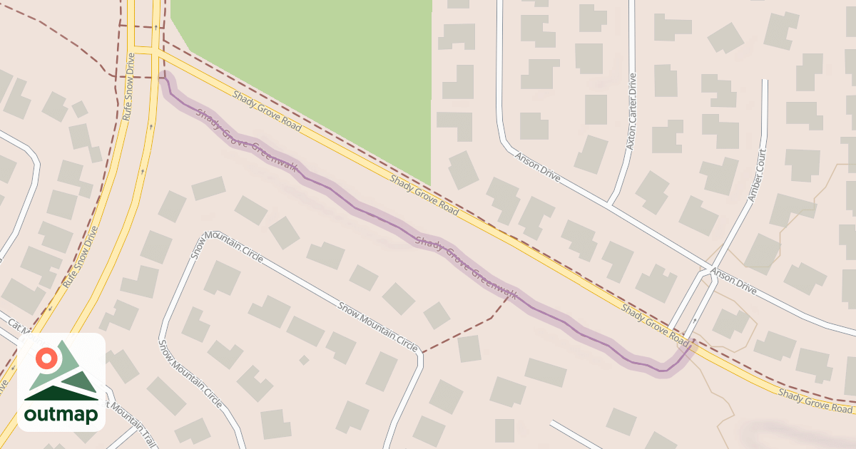 Map of Shady Grove Greenwalk