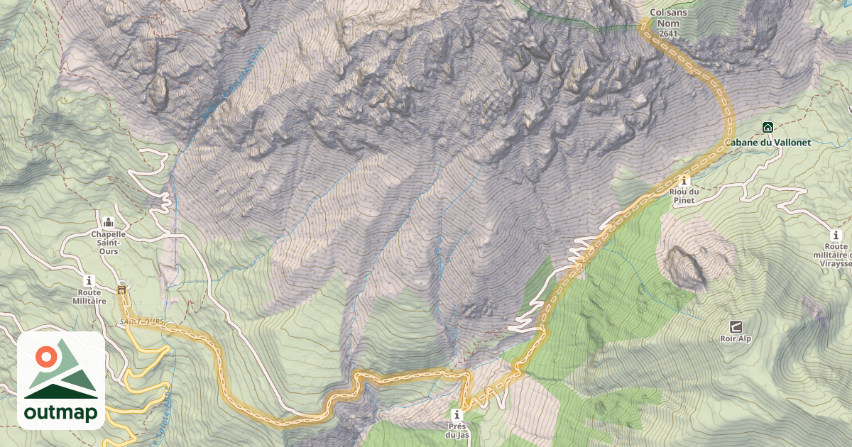 Map of Col sans Nom — Saint Ours