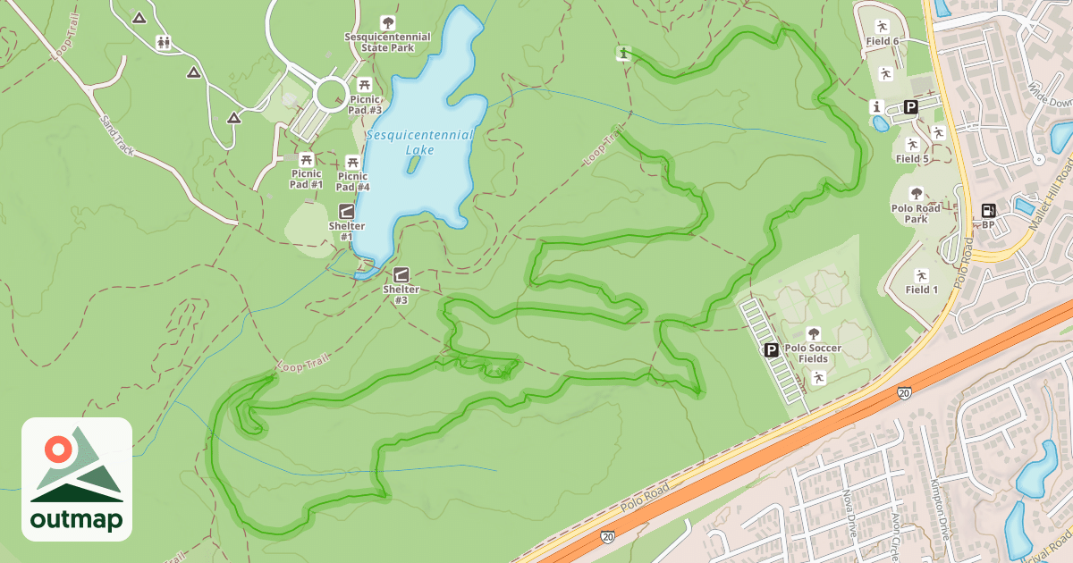 Map of Sesqui Mountain Bike Trail