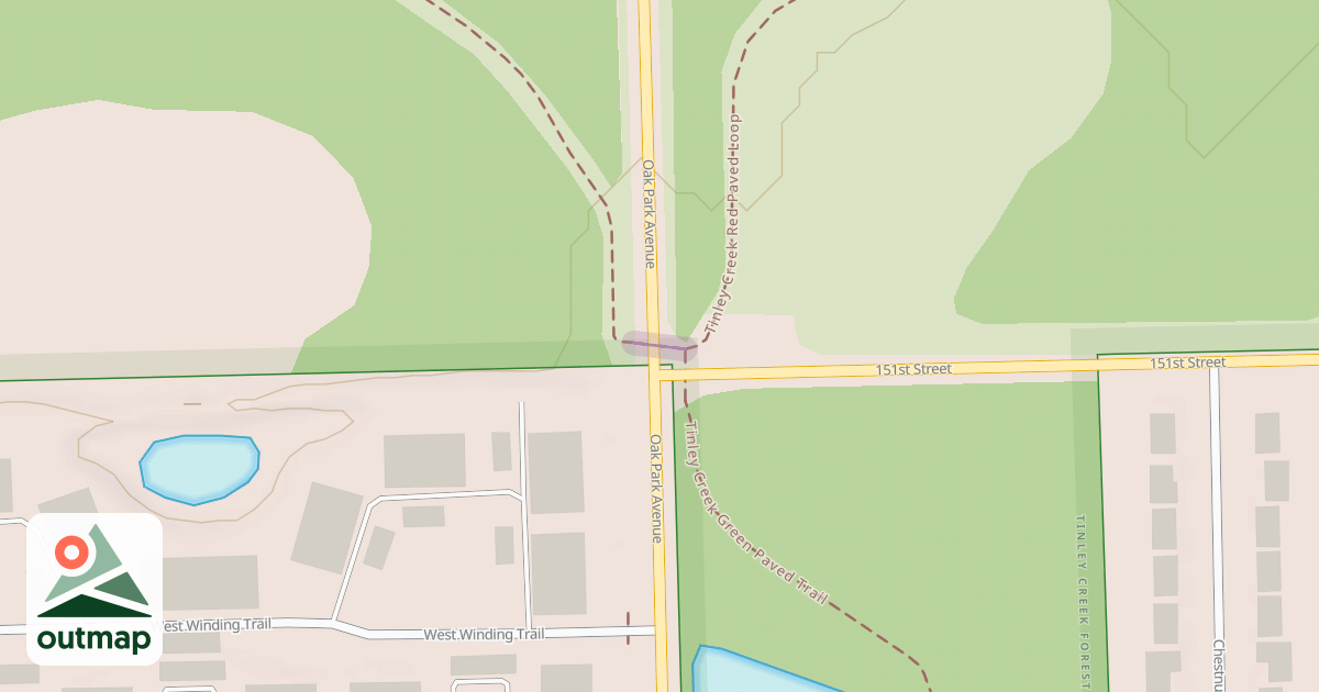 Map of Tinley Creek Red Paved Loop