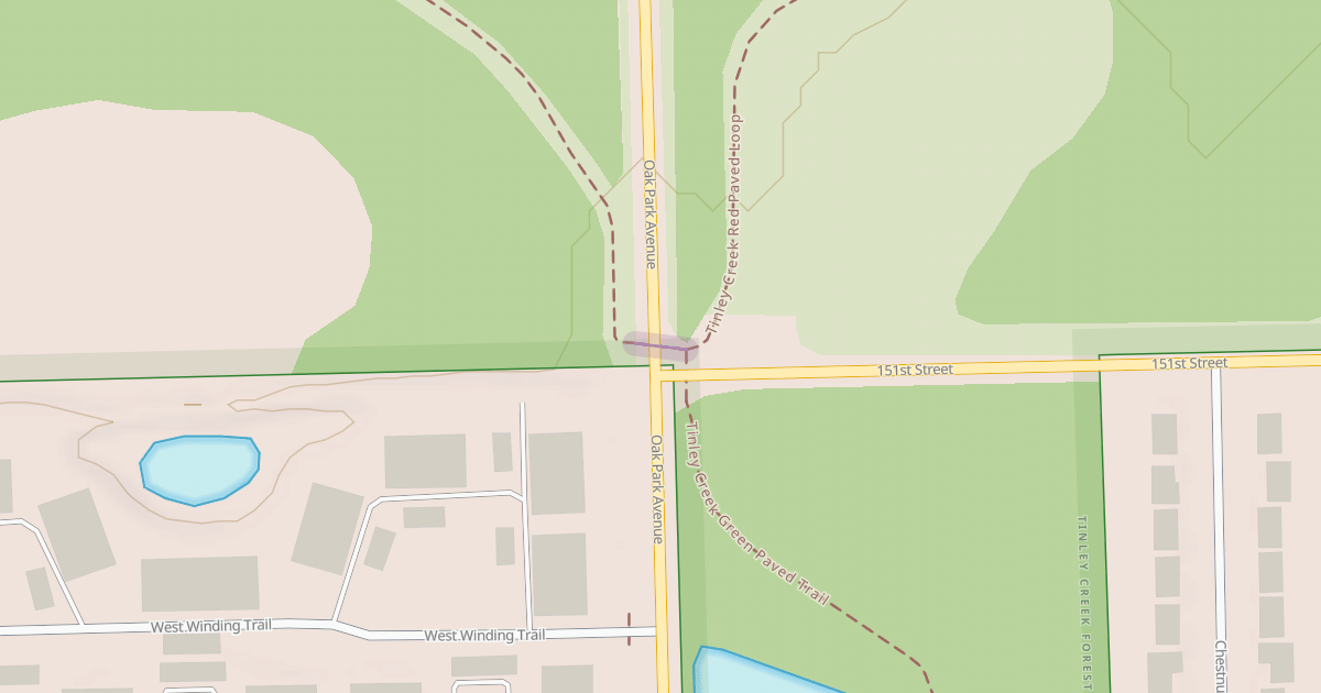 Map preview of Tinley Creek Red Paved Loop