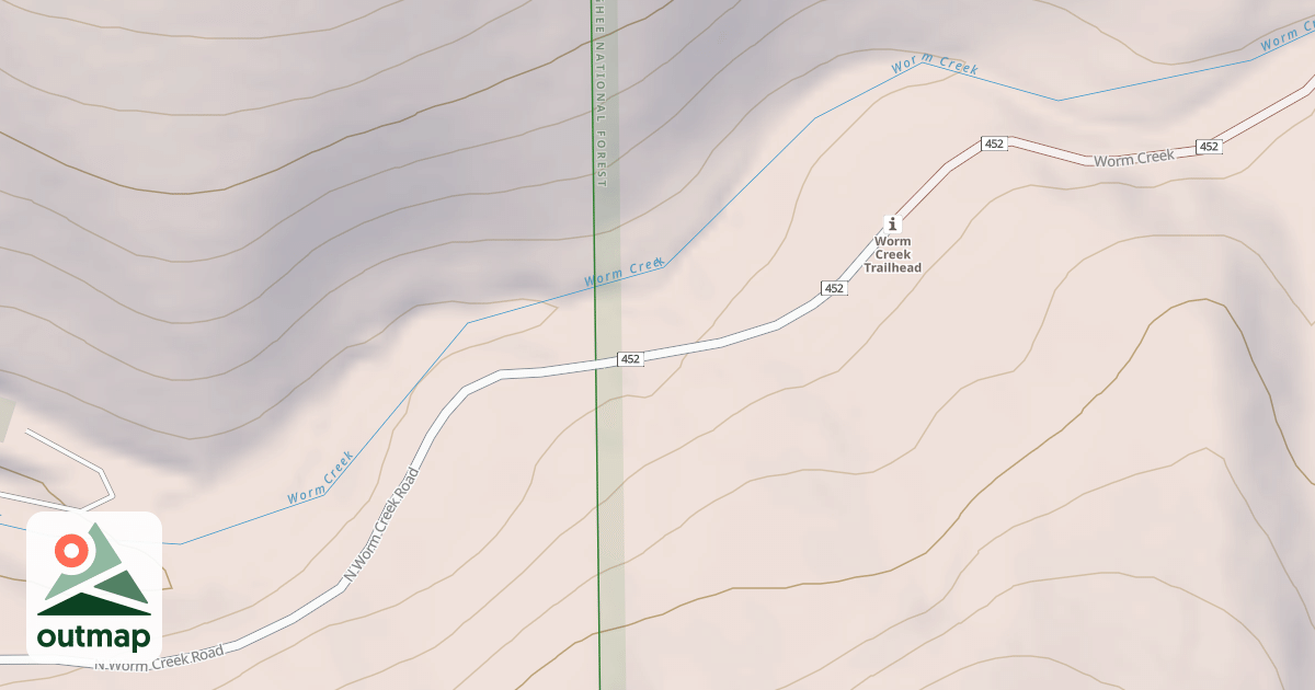 Map of WORM CREEK
