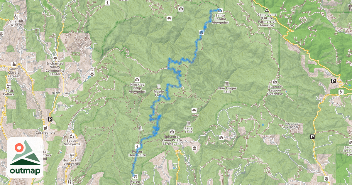 Map of Aptos Creek Fire Road