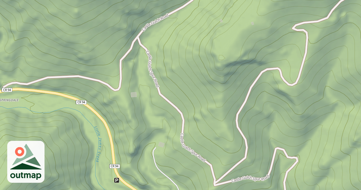 Map of CASTLE GULCH SPUR