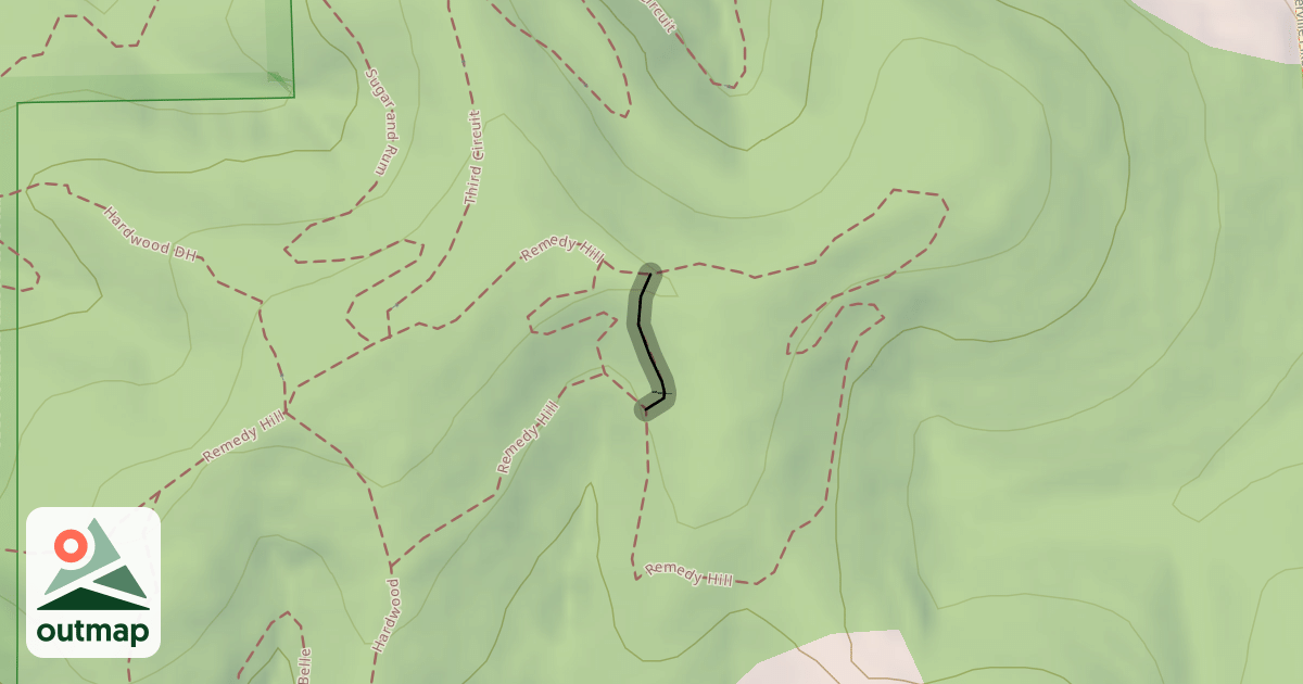 Map of Remedy Hill Shortcut 2 in Knox