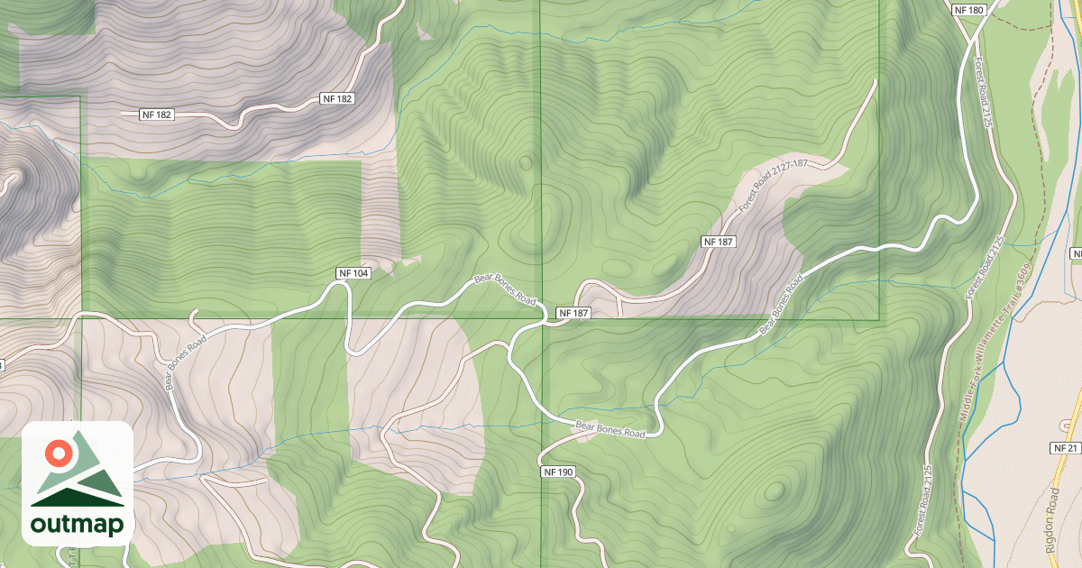 Map of BEAR BONES ROAD