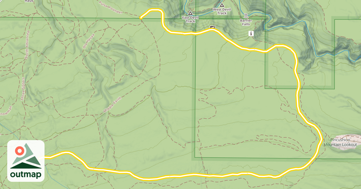 Map of Pincushion Mountain Loop