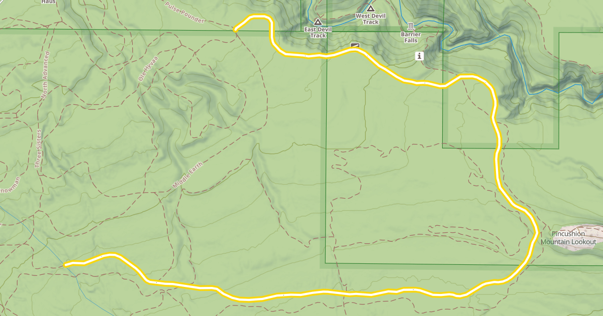 Map preview of Pincushion Mountain Loop