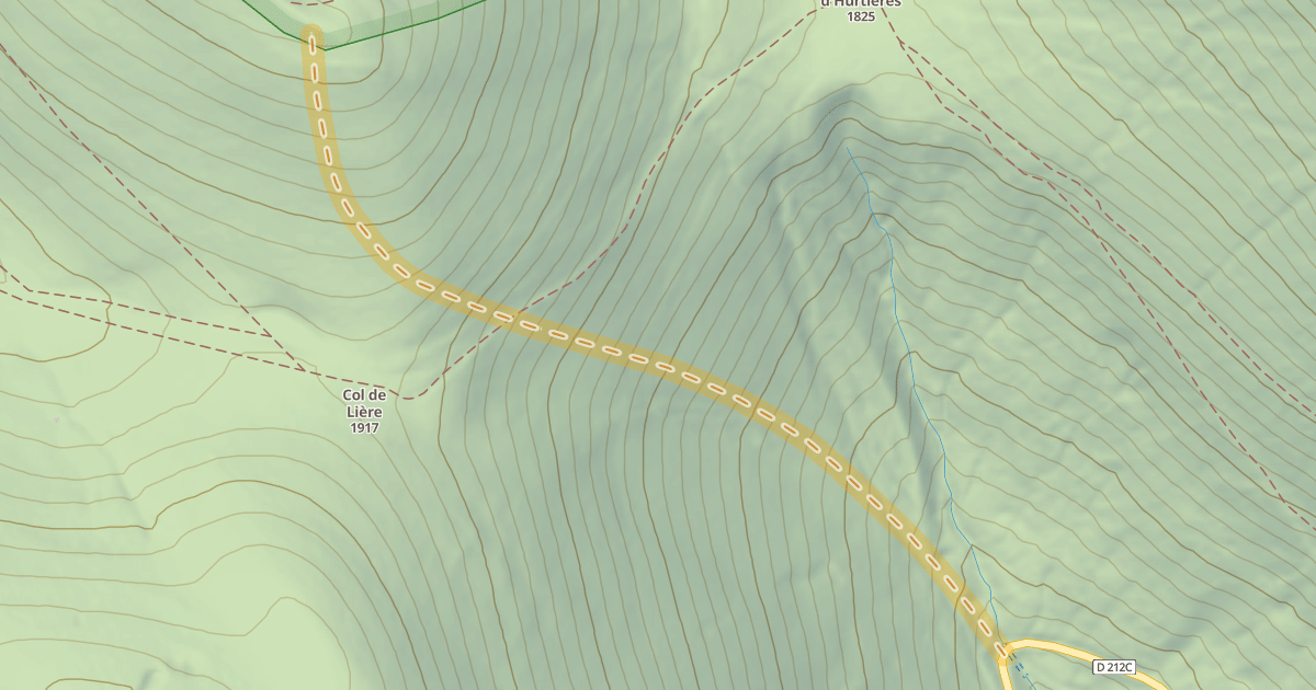 Map preview of Côte Belle — Pont d'avant le col de l'Homme