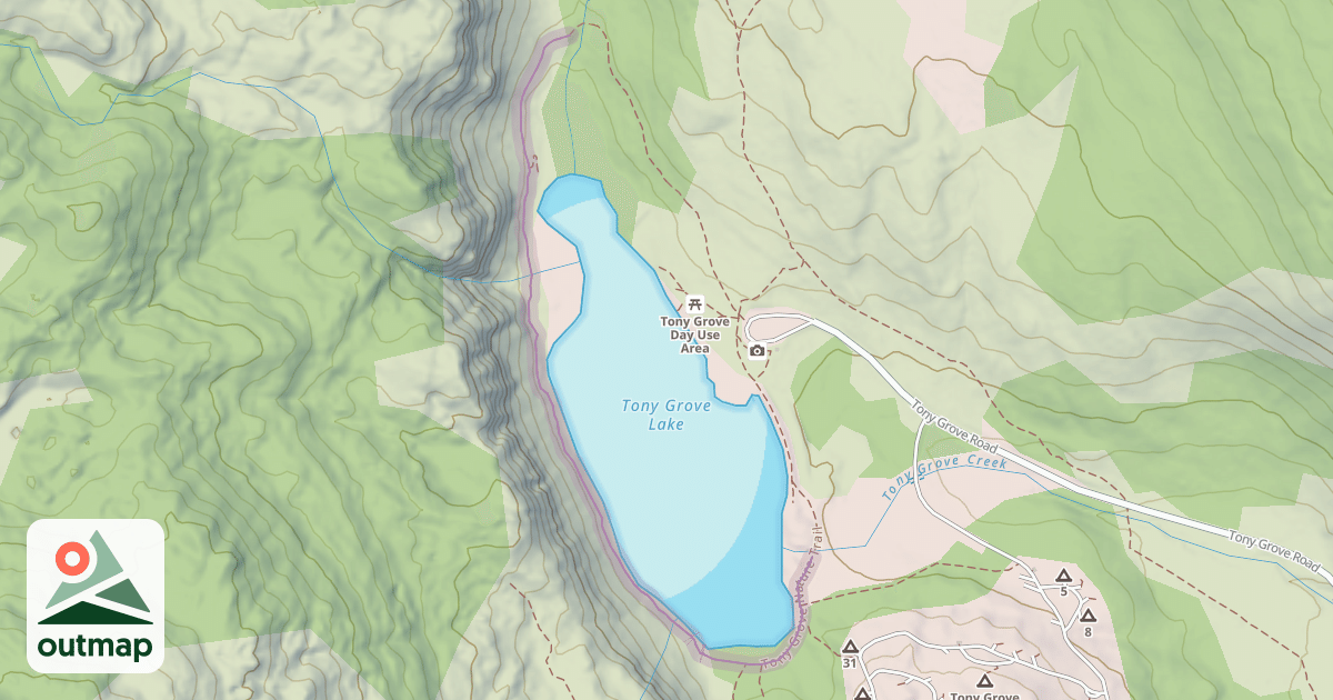 Map of Tony Grove Nature Trail