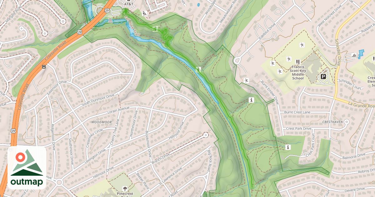Map of Northwest Branch Trail