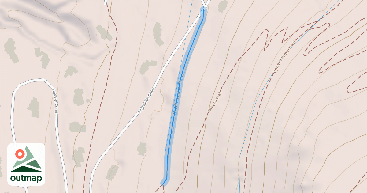 Map of Middle Flume Trail