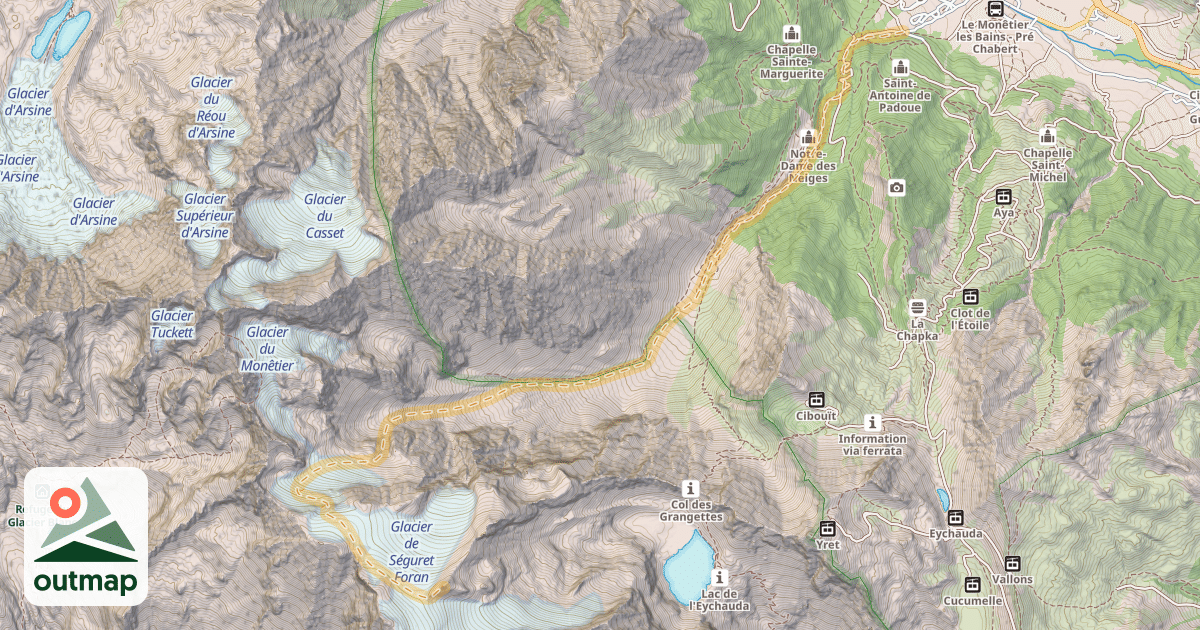 Map of Dôme de Monêtier — Le Monêtier-les-Bains