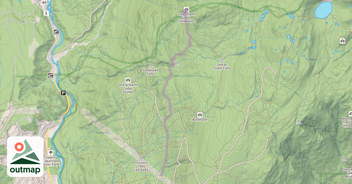 Map of Coquitlam Lake View Trail