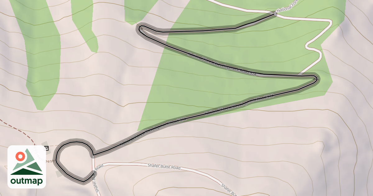 Map of National Forest Development Road 374