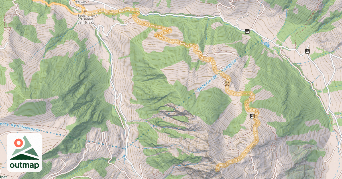 Map of Von L’Etivaz über die NE-Flanke