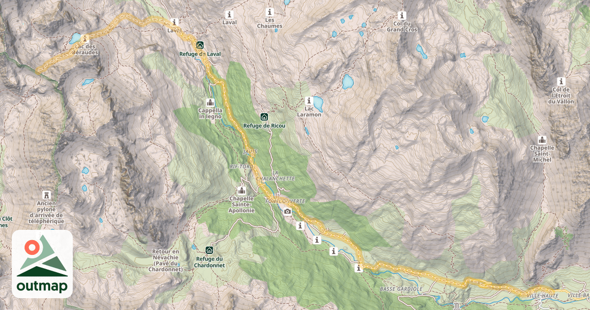 Map of Col des Béraudes — Névache
