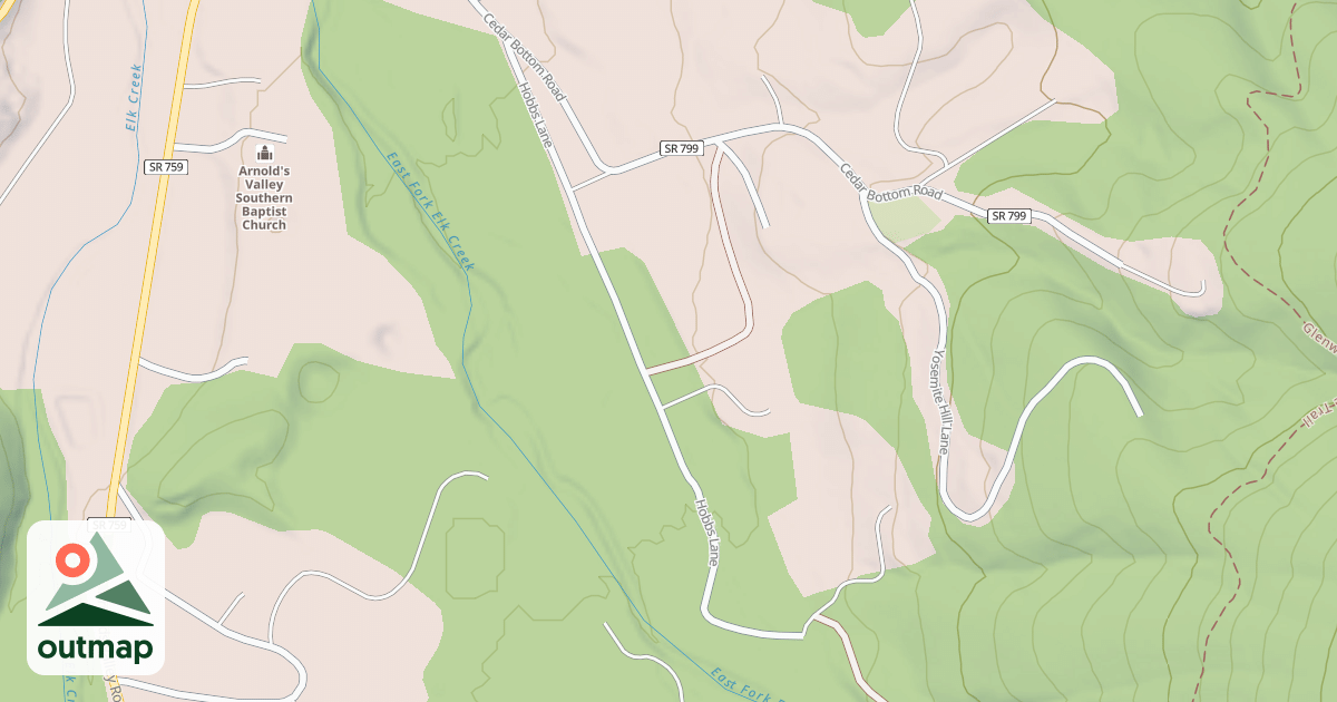 Map of CEDAR BOTTOM
