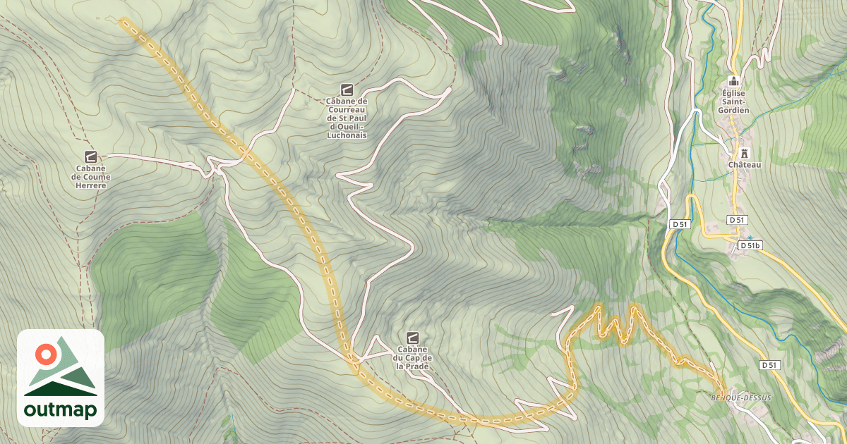 Map of Coume de Herrère — Benque-dessous-et-dessus
