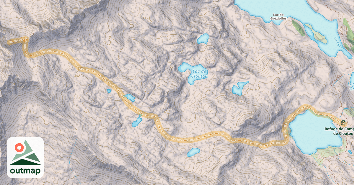 Map of Pic des Quatre Termes — Refuge de Campana de Clouton