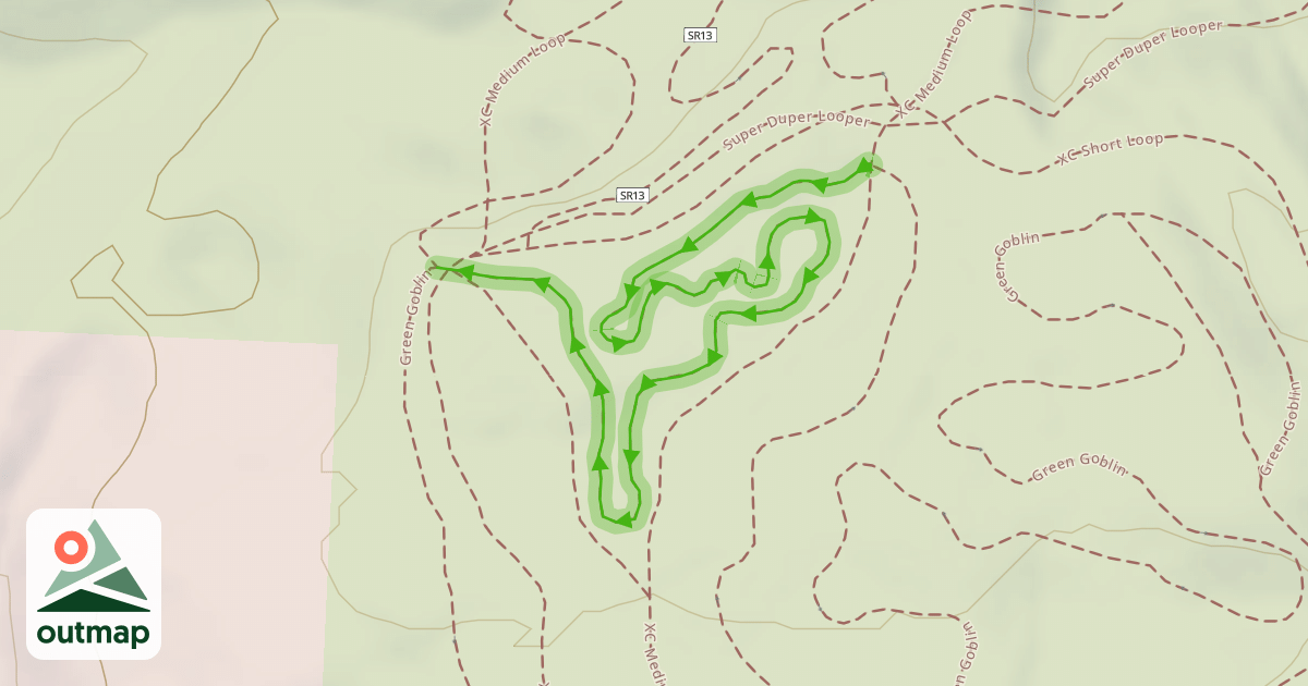 Map of Sebastian's Switchbacks - Green Goblin