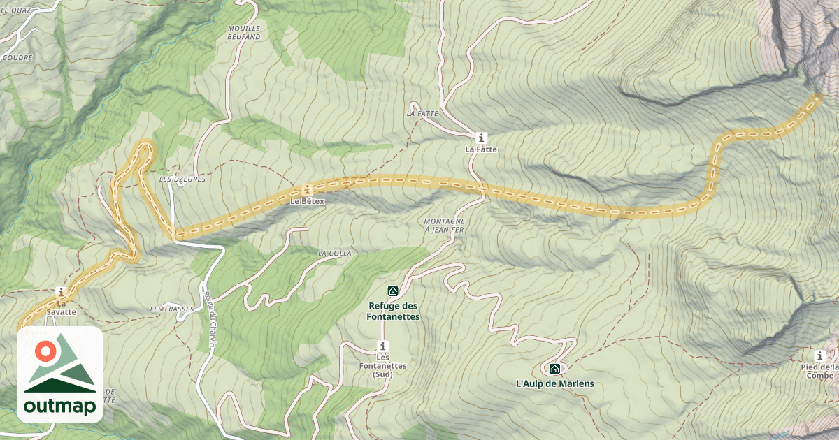 Map of Col de la Tulle — La Savatte