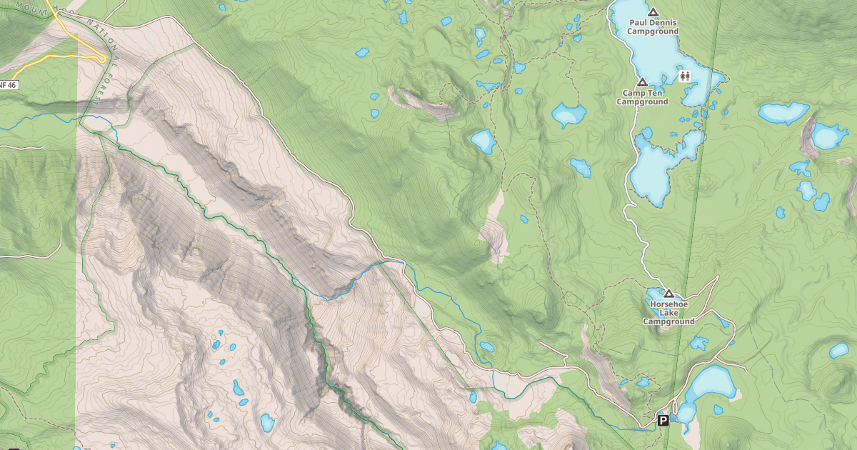 Map preview of SKYLINE RD/OLALLIE LAKE N.S.A.
