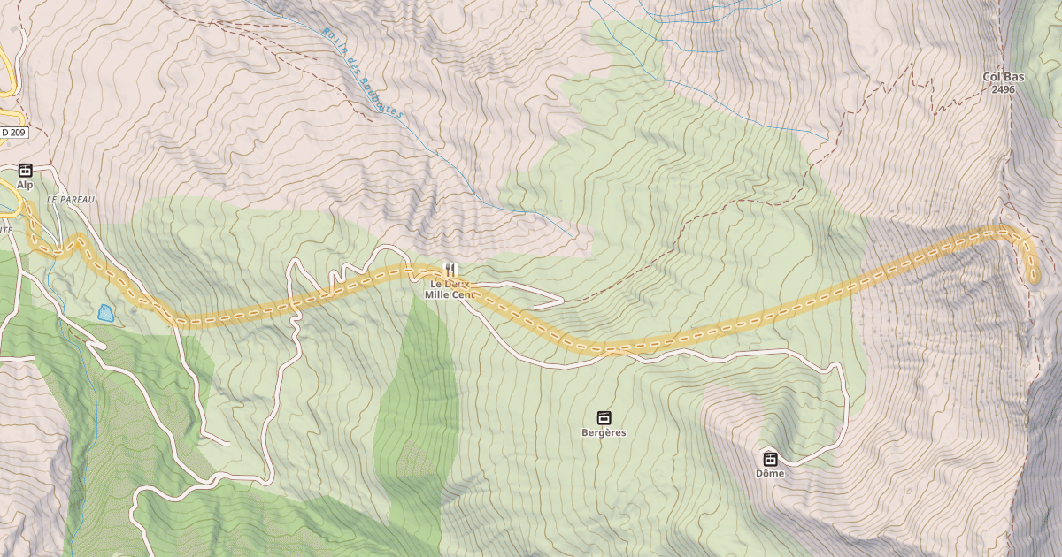 Map preview of Tête Dure d'Enchastrayes — Super-Sauze