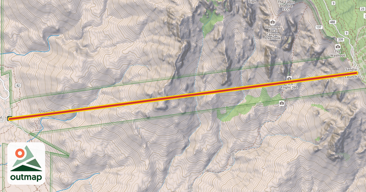 Map of Sandia Peak Aerial Tramway