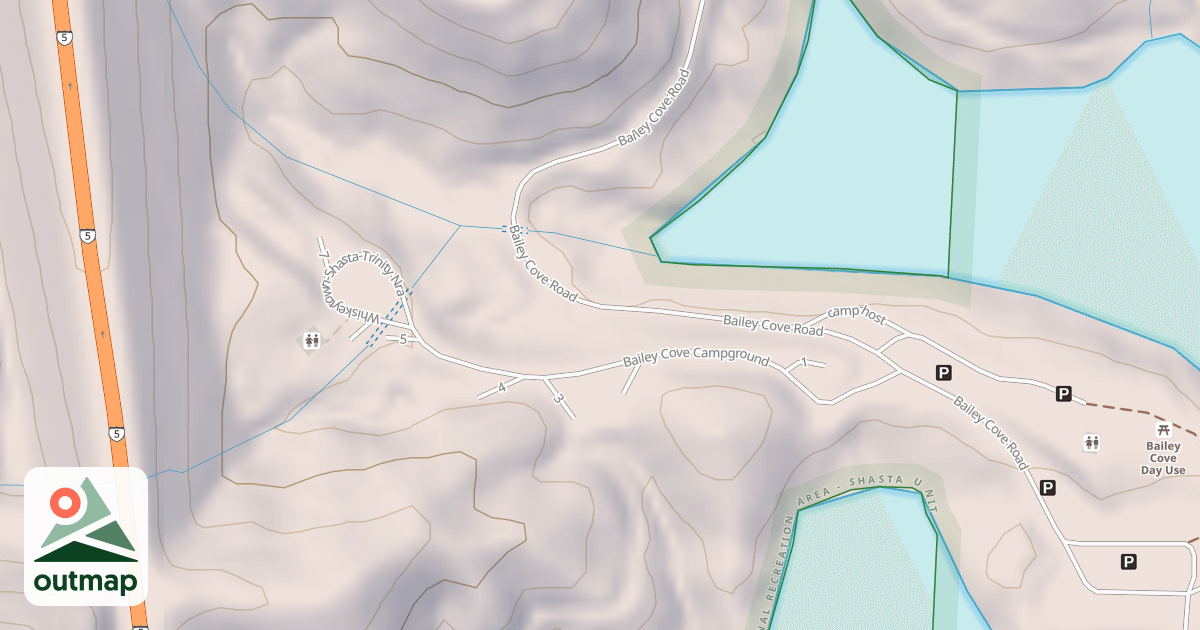 Map of BAILEY COVE CAMP GROUND