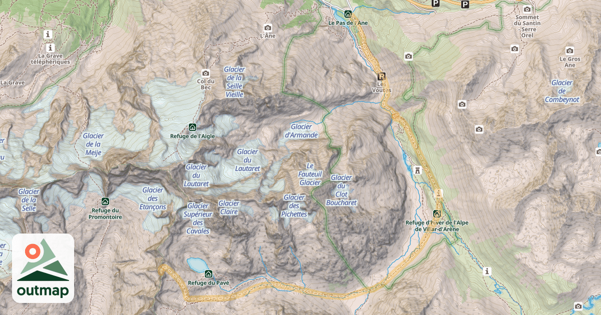 Map of Brèche du Chamois — Pied du Col
