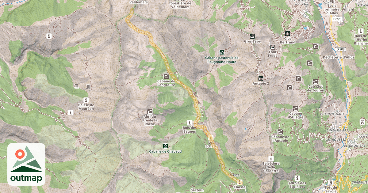 Map of Sommet de Valdemars — Chasse