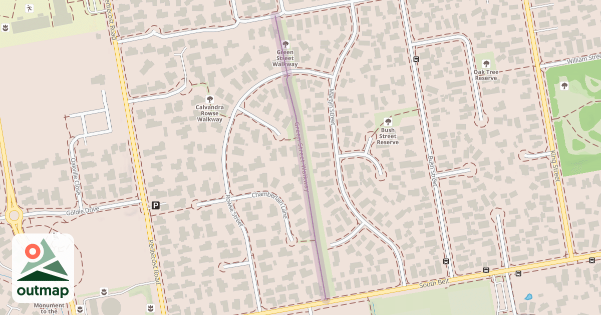 Map of Green Street Walkway