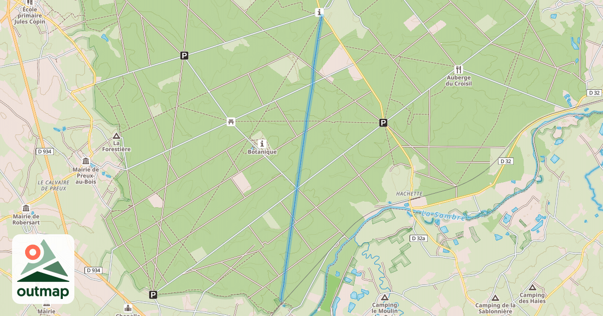 Map of Sentier des Étoquies à la Touraille