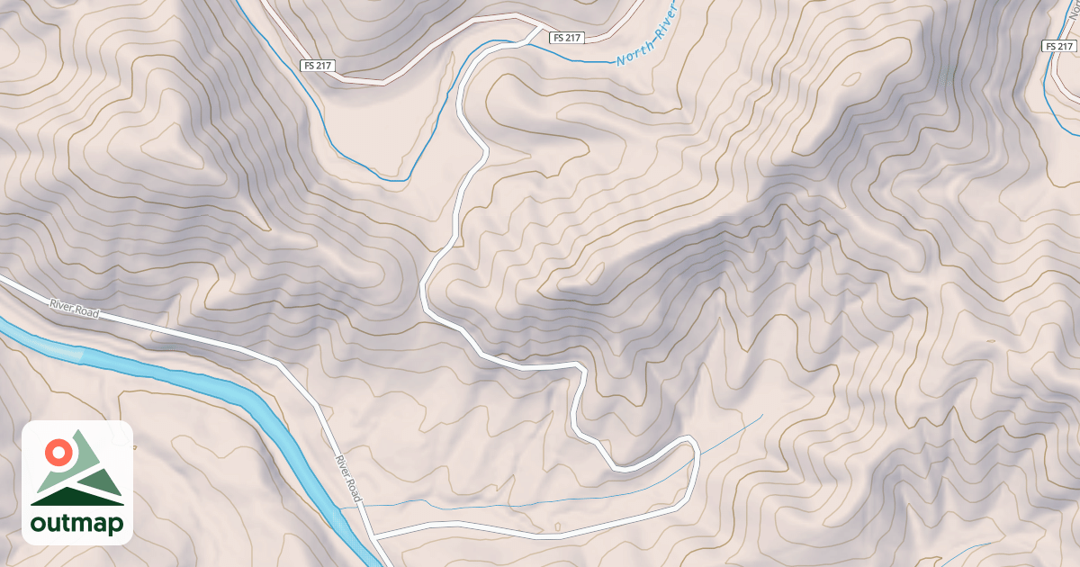 Map of NORTH RIVER SHRT.CUT