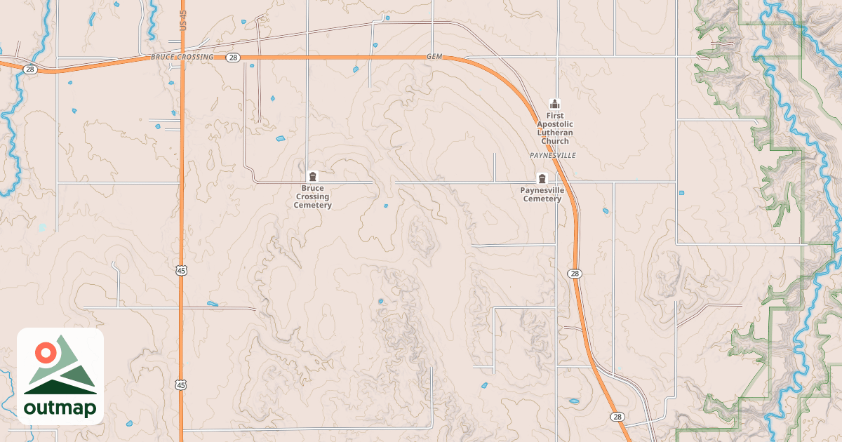 Map of Bergland To Sidnaw State Trail