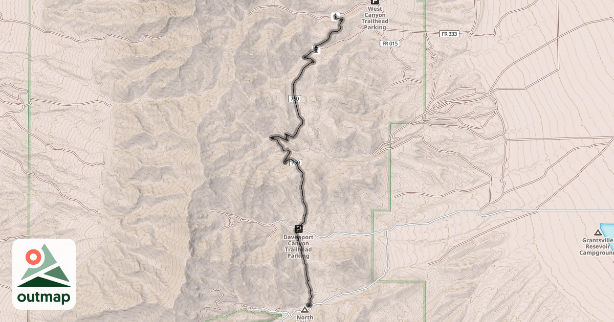 Map of Stansbury Front Trail