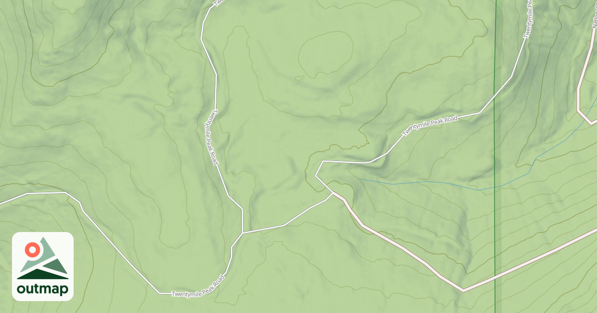 Map of TWENTYMILE PEAK