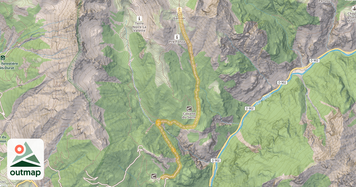 Map of Col Garnier — L'Escorna