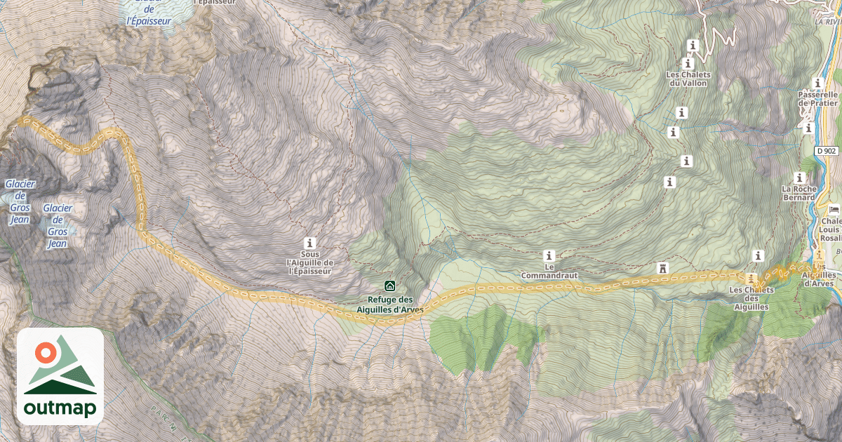 Map of Col des Aiguilles d'Arves — Bonnenuit