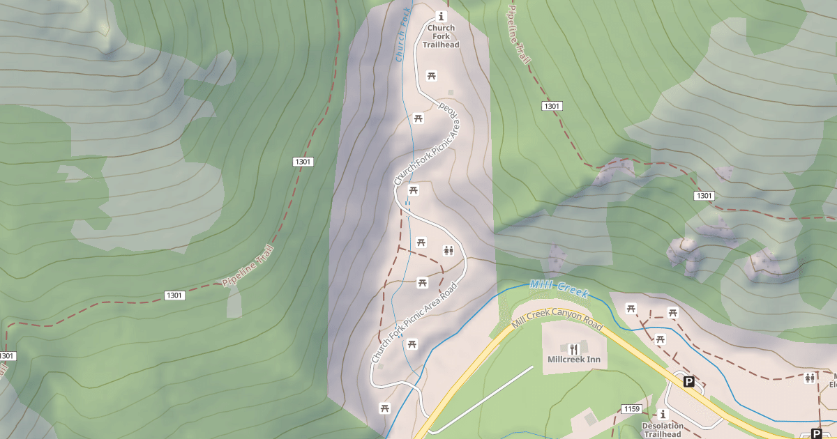 Map preview of CHURCH FORK PICNIC AREA