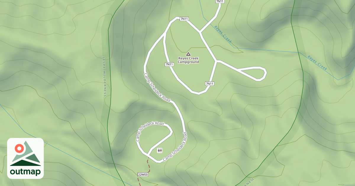 Map of REYES CREEK C.G.