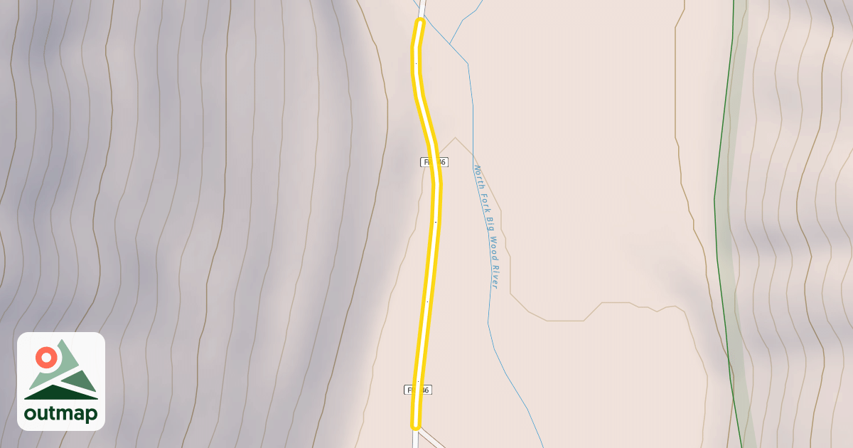 Map of North Fork Canyon Road