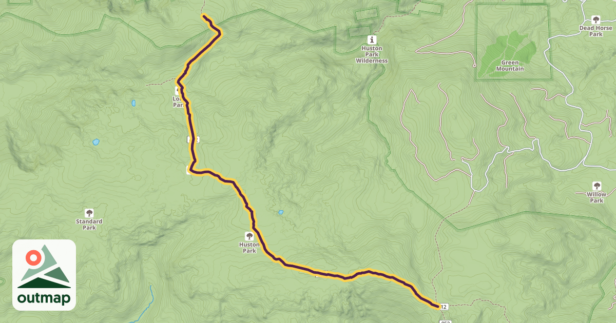 Map of Huston Park Trail in Carbon