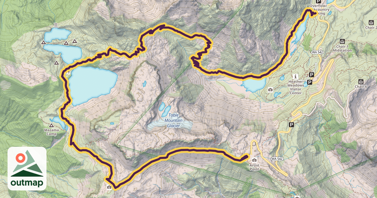 Map of Chain Lakes Trail