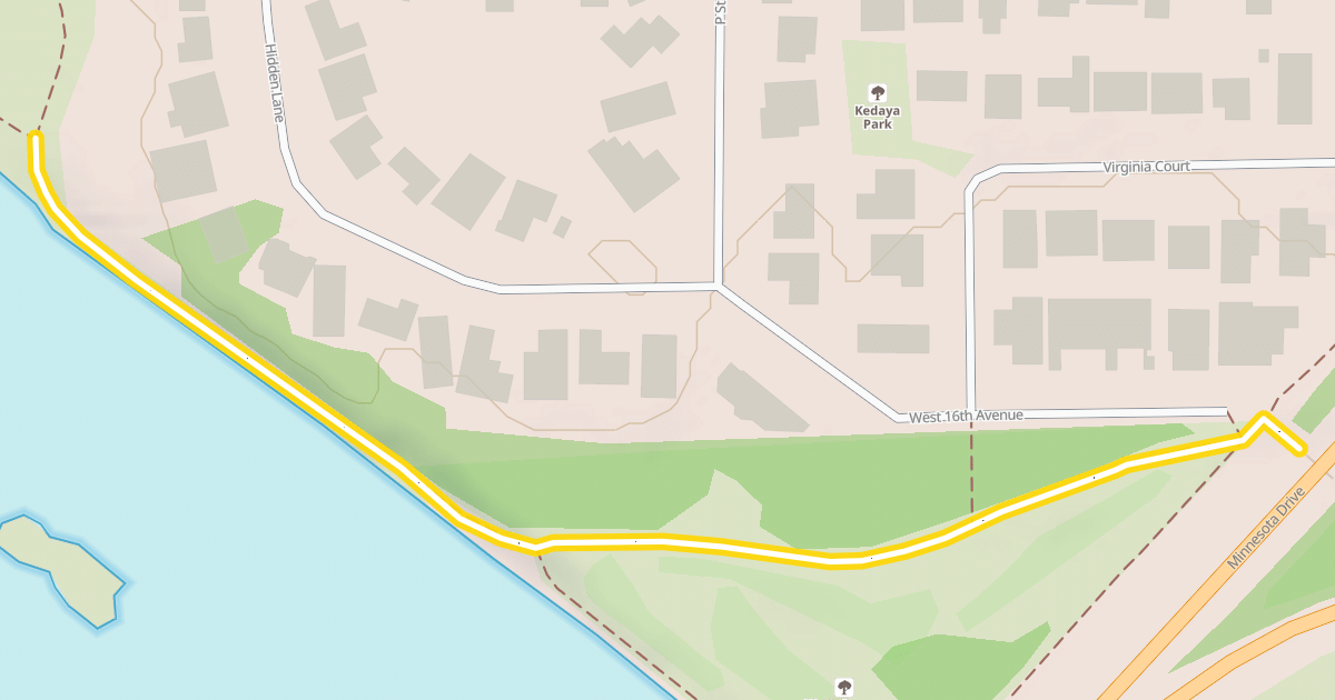 Map preview of Chester Creek Trail