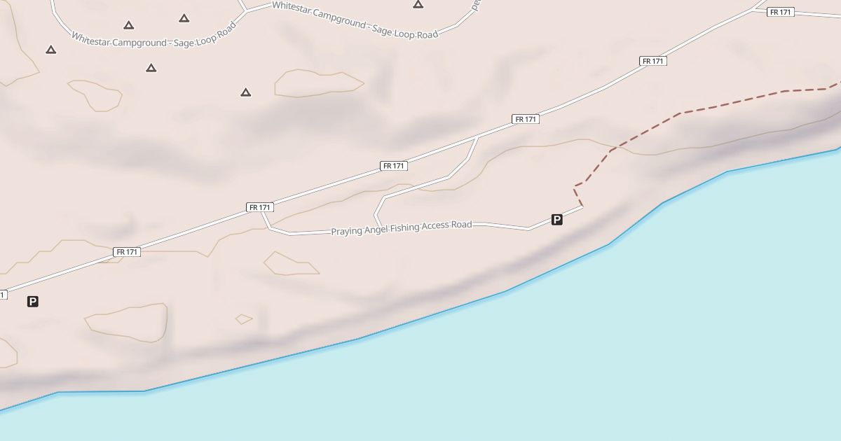 Map preview of PRAYING ANGEL FISHING ACCESS