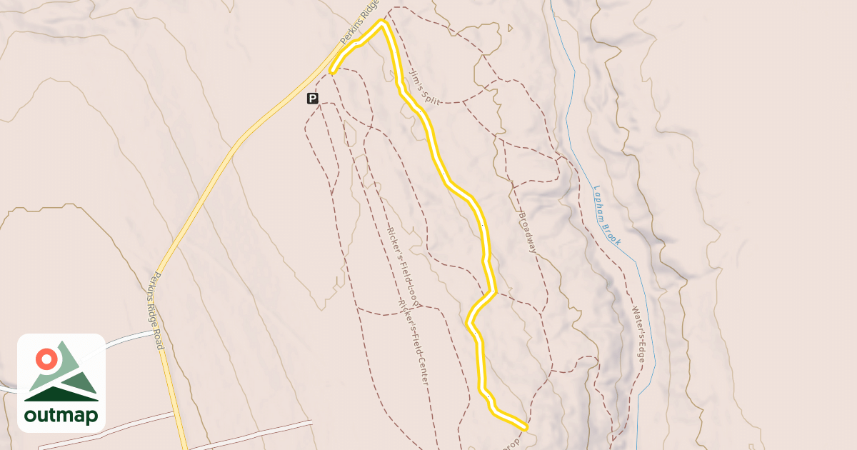 Map of Perkins Ridge Trail in Androscoggin