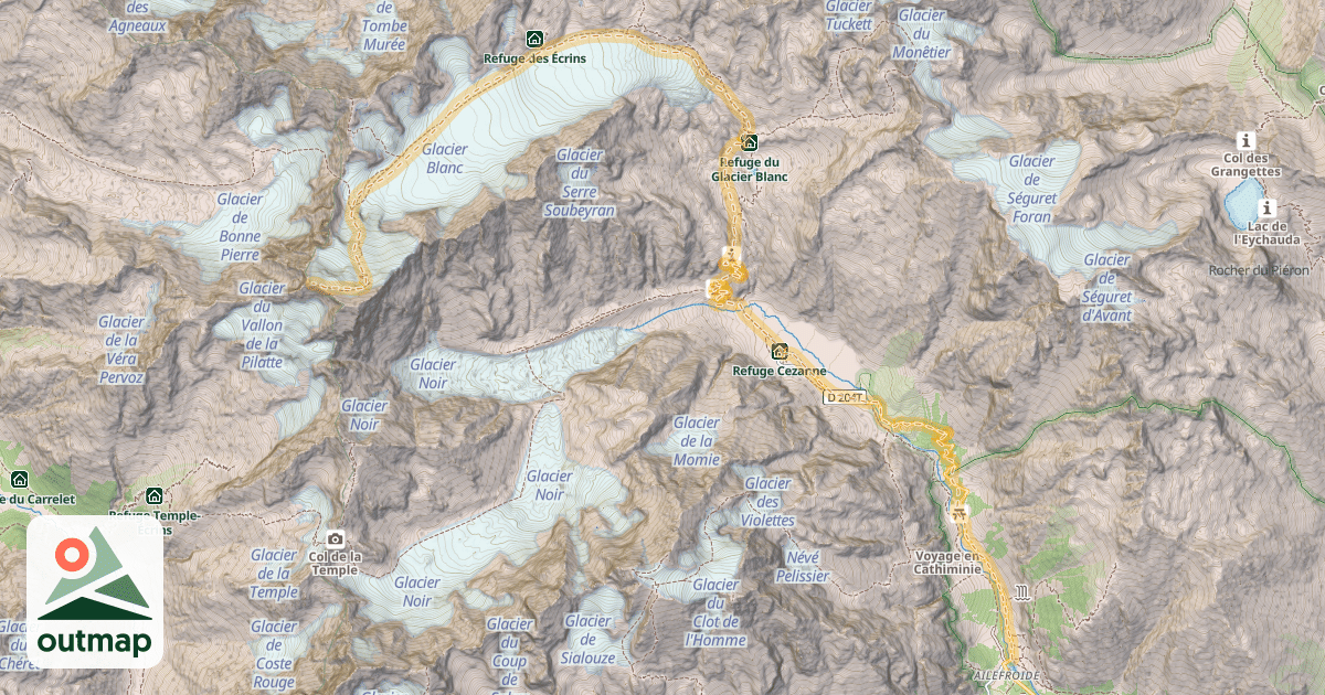 Map of Dôme des Écrins — Ailefroide