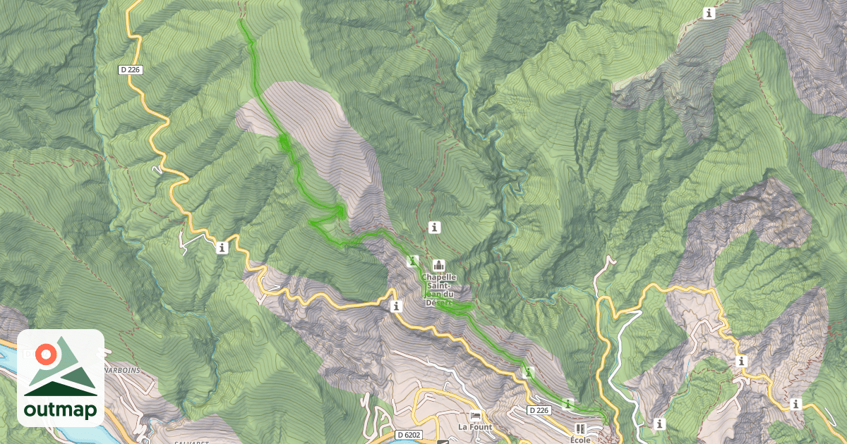 Map of Ancien Chemin de Villars-sur-Var à Thiéry